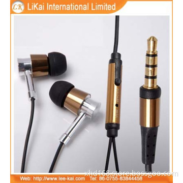 New Stylish Design Golden Mobile Earphone Headphone Support Customized Colors (Z001-4)